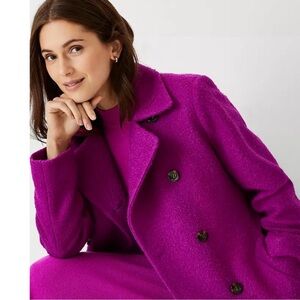 Ann Taylor Texture Wool Blend Double Breasted Coat